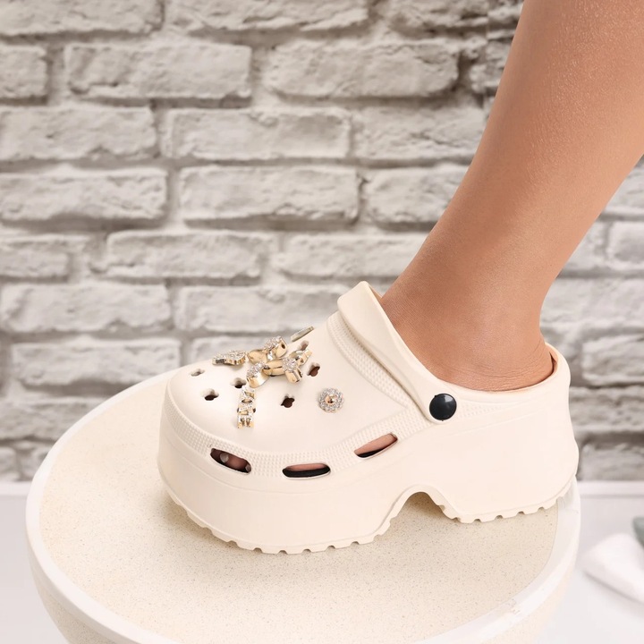 Papuci dama cu platforma Bej din Spuma Adova, Bej, 40-41