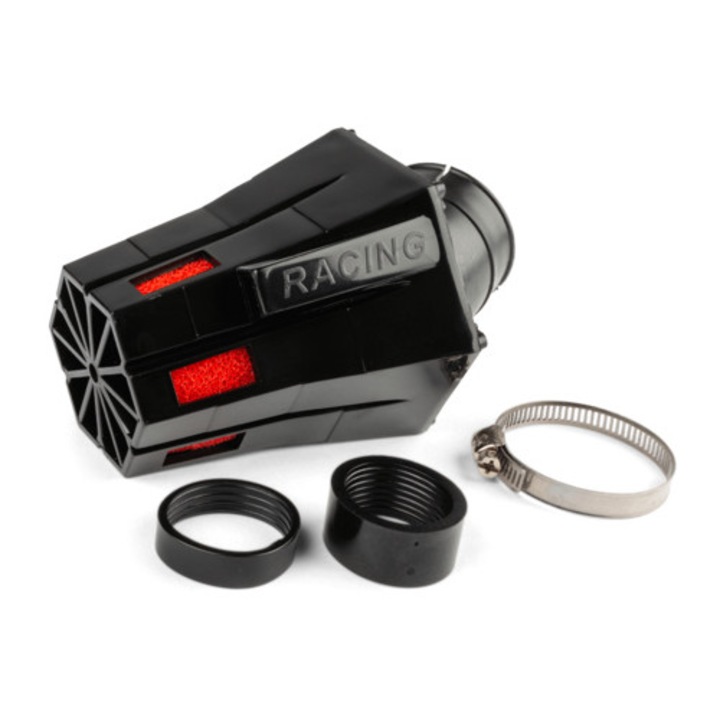 Légszűrő STR8 d.28-35 EVO 30°-os szög fekete / piros habszivacs MX_STR-335.00/BK