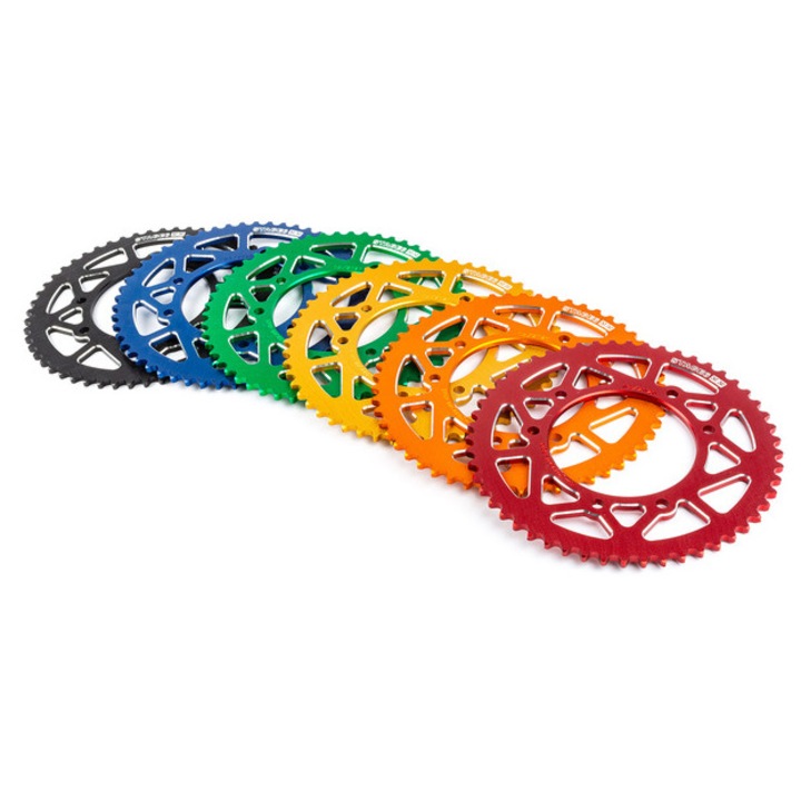 Hátsó lánckerék 53 fog - 420 Stage6 alumínium CNC kék Derbi DRD Pro MX_S6-2019301/BL