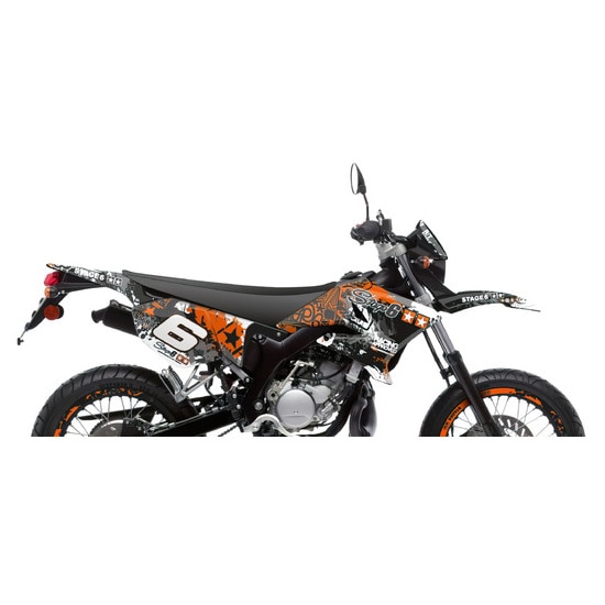 Set grafic Yamaha DT 50 Stage6 portocaliu / alb MX_S6-058801/WH