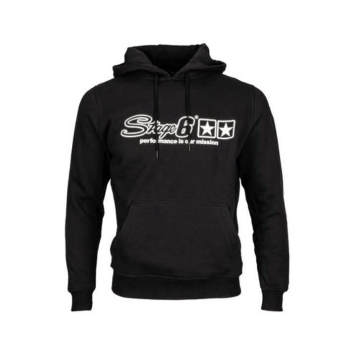 Stage6 kapucnis pulóver, cipzár nélkül, fekete, S méret MX_HOODYS6/S