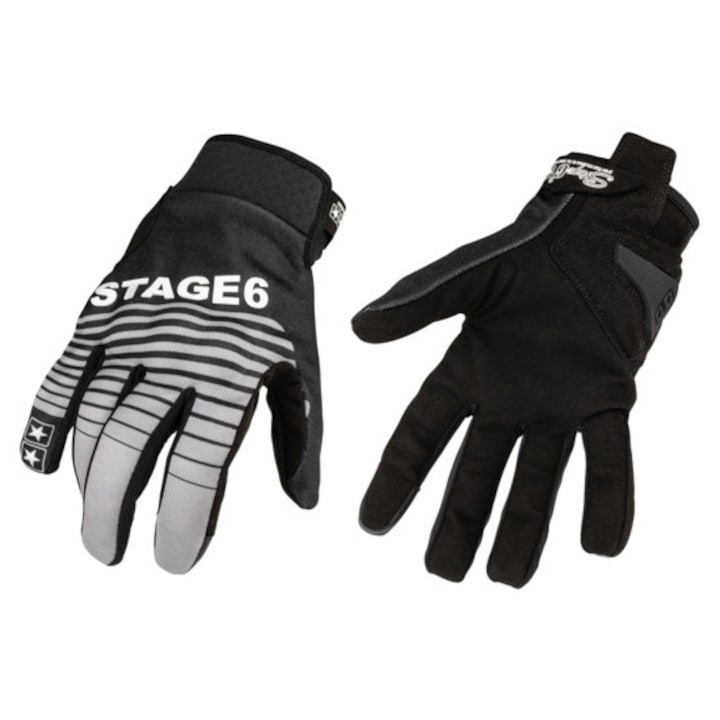 Motoros Kesztyűk Stage6 Street Pure Fekete / Szürke M MX_S6-0863/M