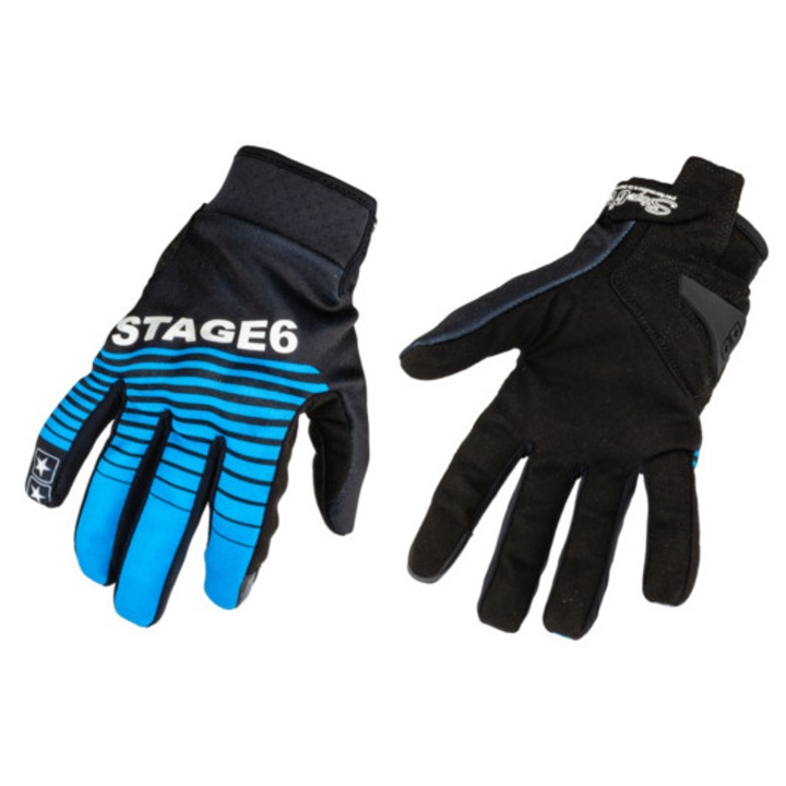 Motoros kesztyűk Stage6 Street Pure kék / fekete S MX_S6-0867/S