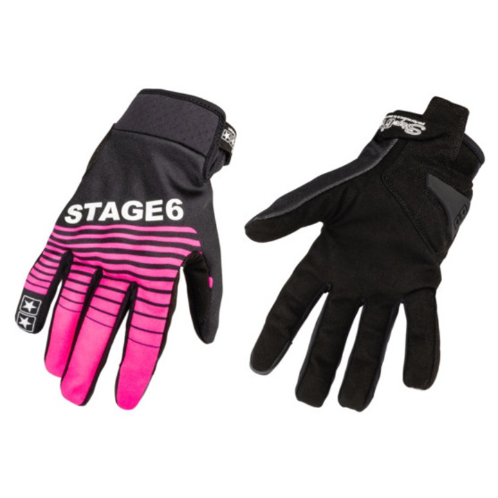 Motoros kesztyűk Stage6 Street Pure rózsaszín / fekete S MX_S6-0869/S
