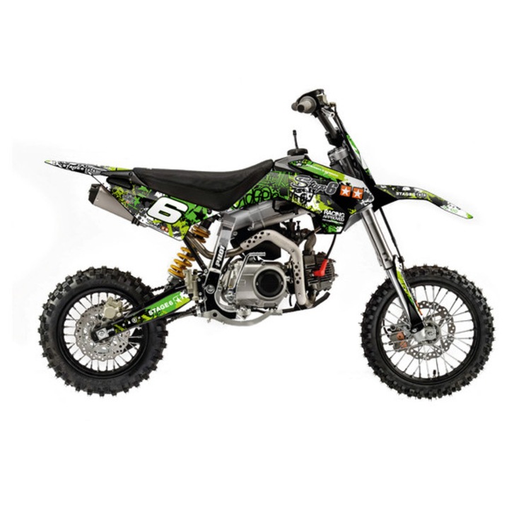 Grafikai készlet Pit Bike YCF Pilot Stage6 zöld / fekete MX_S6-059901/GR