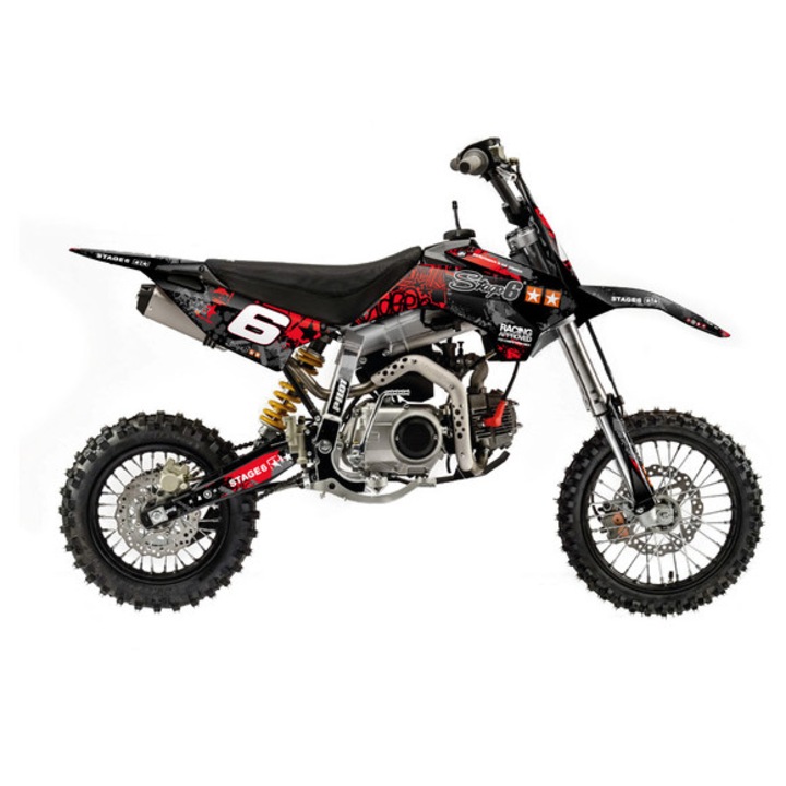 Grafikai készlet Pit Bike YCF Pilot Stage6 piros / fekete MX_S6-059901/RE