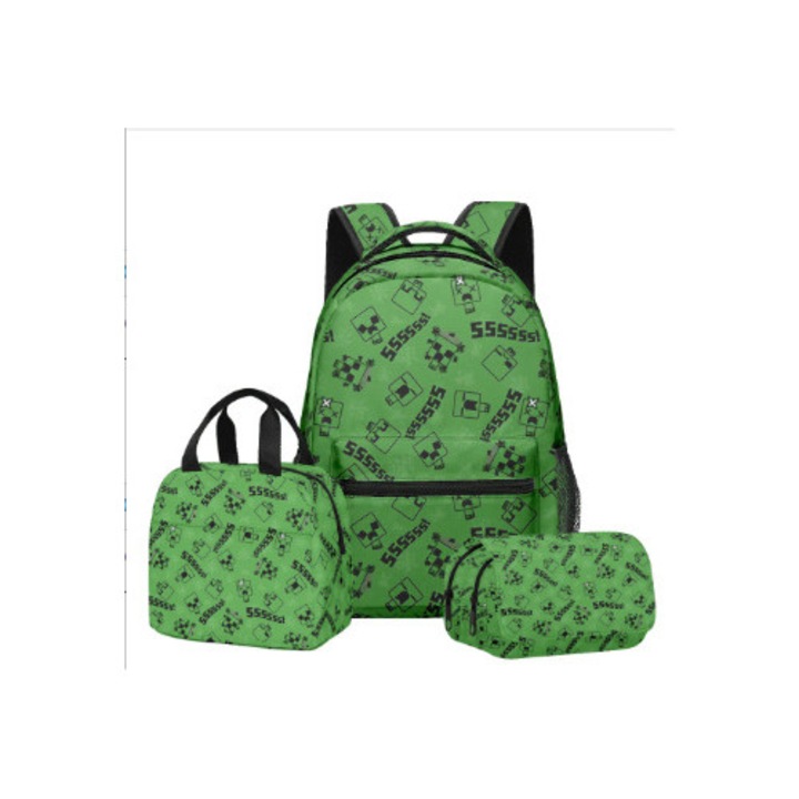 Set ghiozdan Roblox 3 piese, borseta pranz si etui pentru creioane, 40x17x30cm, multicolor