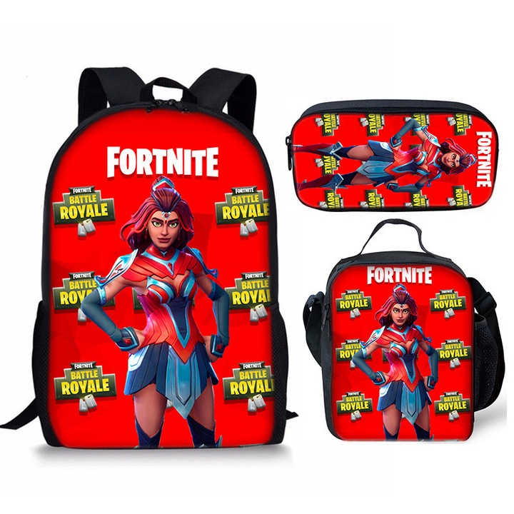 Set ghiozdan, pachet de pranz si penar Fortnite, 44x29x13cm, multicolor