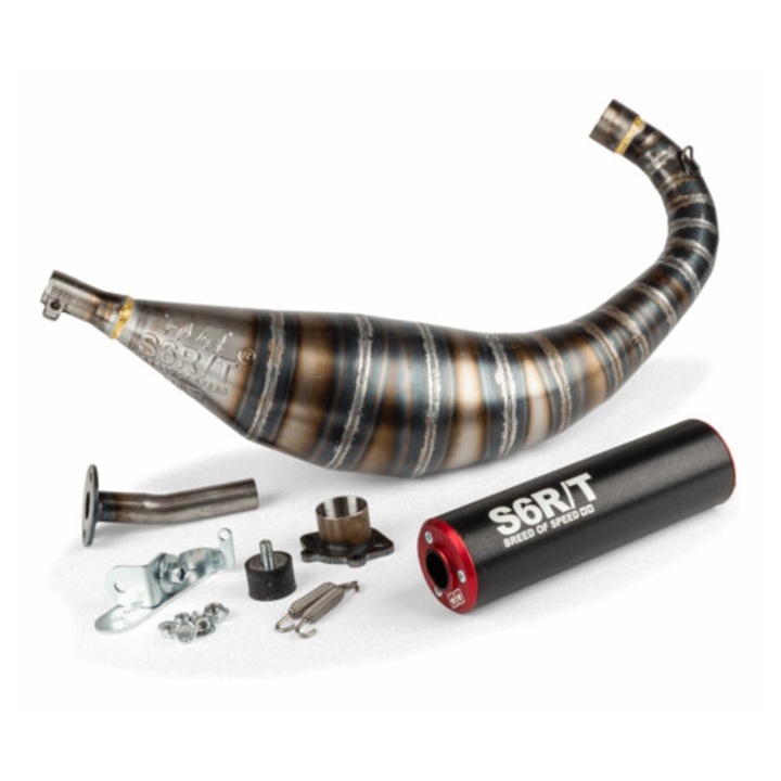 Kipufogó Stage6 R/T 80 - 90cc CNC Piros / Fekete Derbi MX_S6-96193851/RE