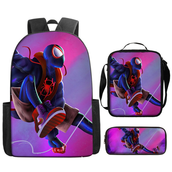 Set ghiozdan Marvel Spider-Man 3 piese, capacitate mare, 42x12x29cm, multicolor