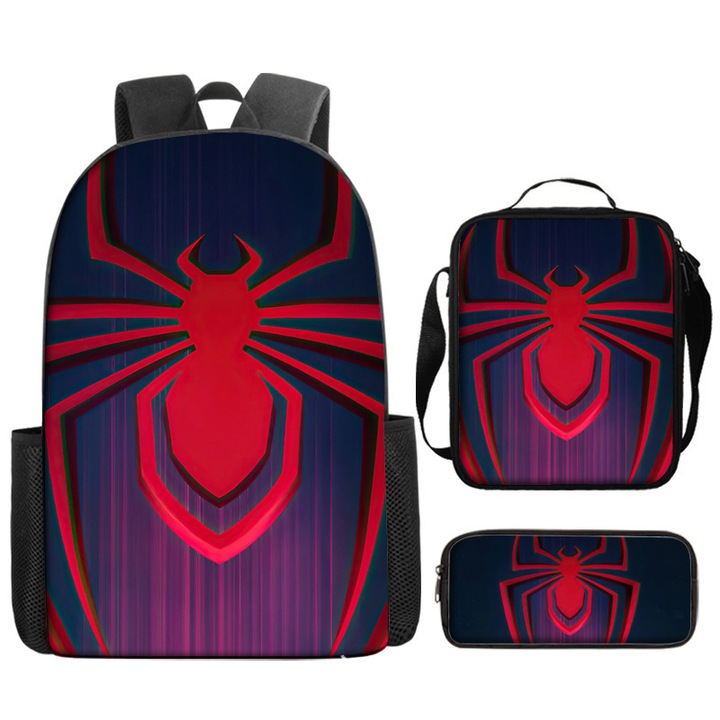 Set ghiozdan Marvel Spider-Man, 3 piese, capacitate mare, 42x12x29cm, multicolor