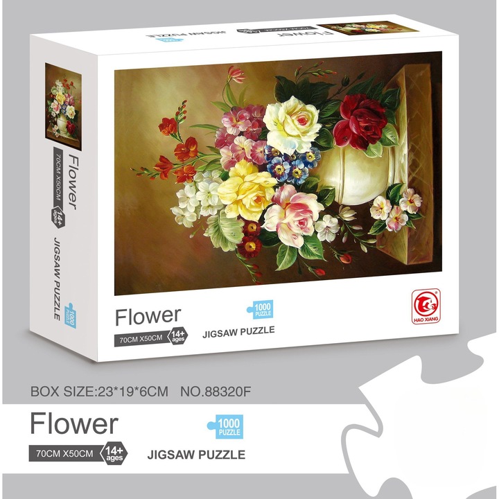 Papír puzzle, virágok, 1000 darabos készlet