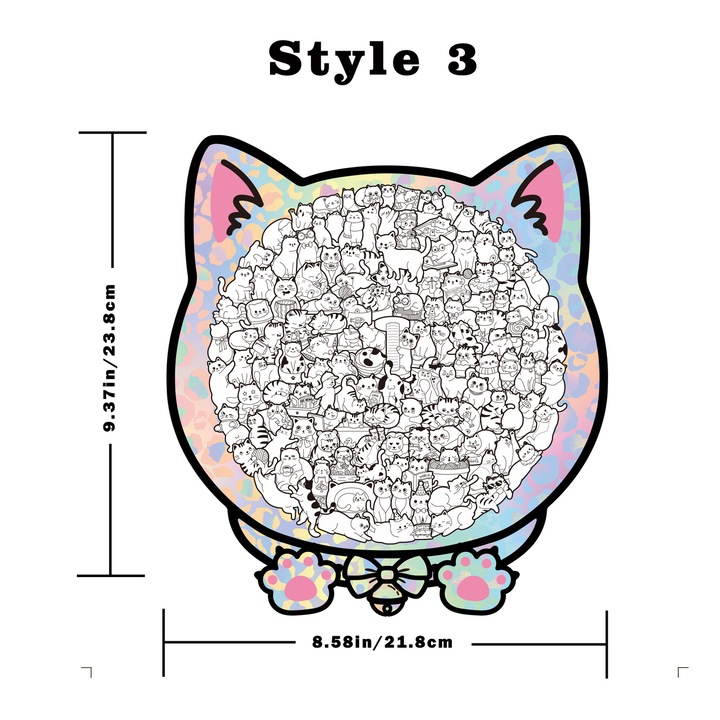 Дървен пъзел с котенца, 135 части, неправилни форми