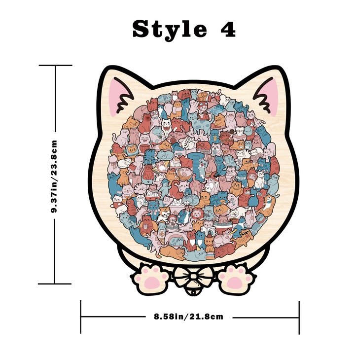 Дървен пъзел с котенца, 135 части, неправилни форми