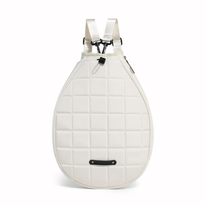 Спортна чанта за бадминтон и тенис, държач за ракети, бяла, 43x31x13см