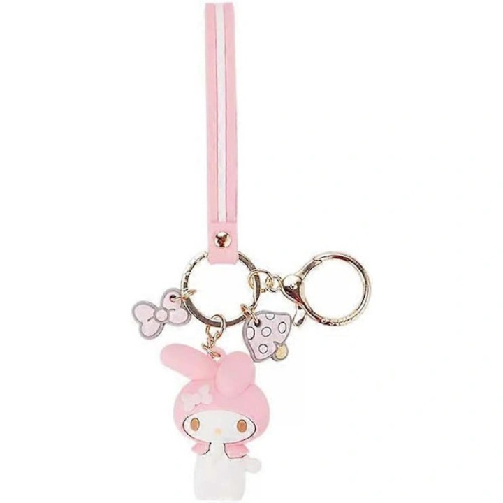Aranyos anime kulcstartó, táskadísz, rózsaszín