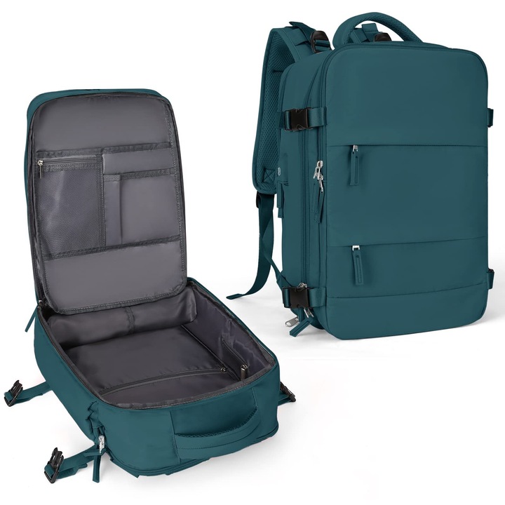 Rucsac de calatorie, impermeabil, capacitate mare, multifunctional, albastru, 43x30x20cm