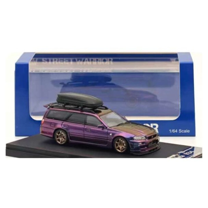 Modellautó Nissan R34 Wagon Chameleon Violet 1:64 Street Weapon