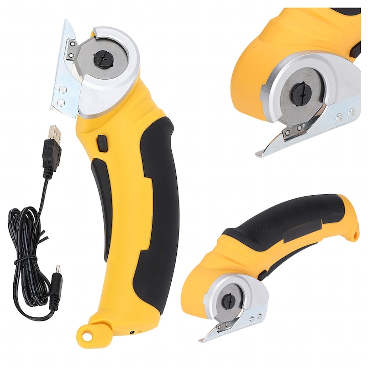 Vezeték nélküli elektromos textilvágó gép, SKH-9 penge, 6 mm vágás, 240RPM kefés motor, 4V 2000mAh akkumulátor