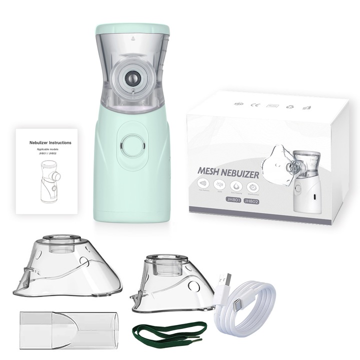 Nebulizator portabil reincarcabil ultrasunete, 400mAh, alb