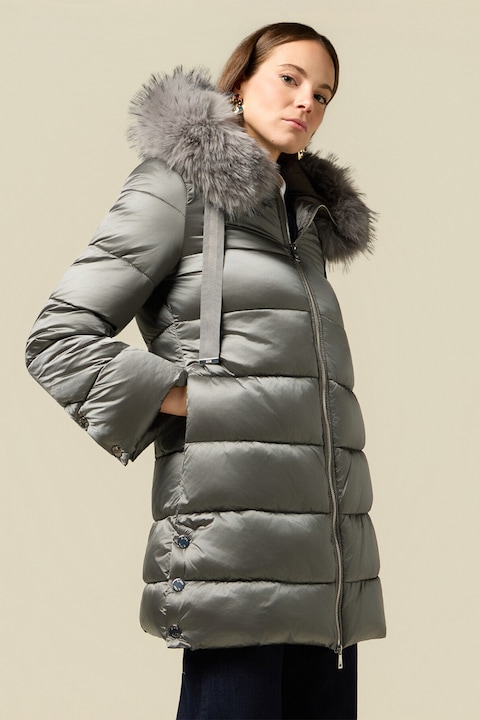 OLTRE, Geaca cu vatelina cu slituri laterale, Gri