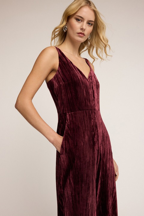 MOTIVI, Salopeta din catfea cu buzunare laterale, Violet pruna