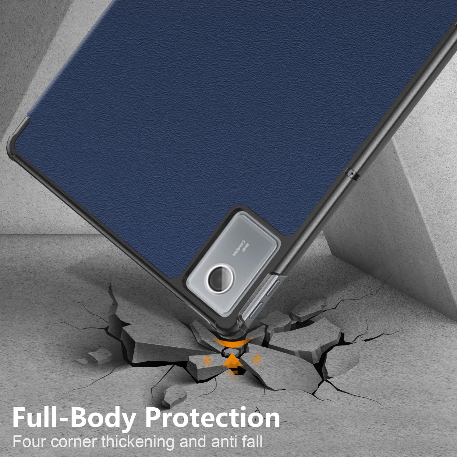 Husa pentru Lenovo Idea Tab Plus 12.1 tip stand functie sleep/wake-up si inchidere magnetica, protectie 360 - albastru