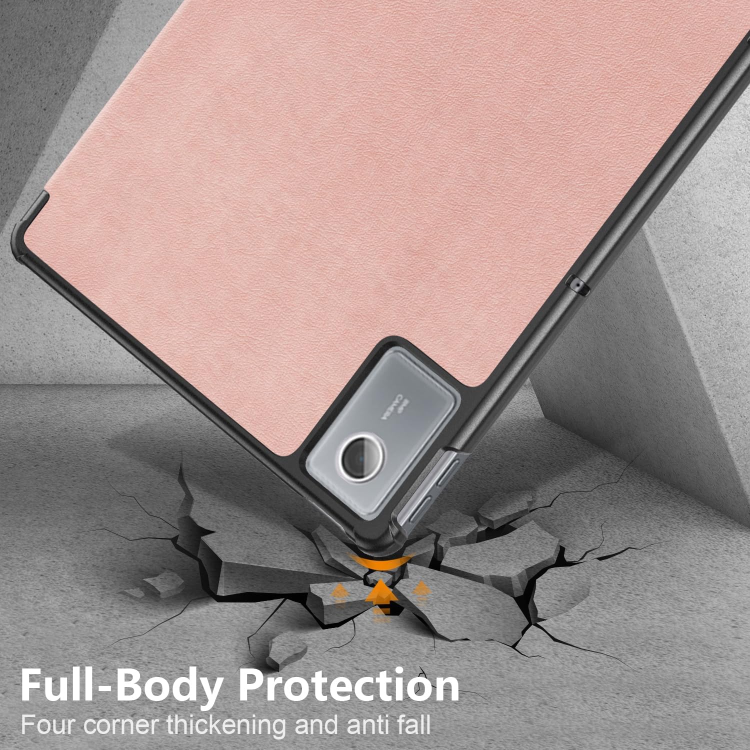 Husa pentru Lenovo Idea Tab Plus 12.1 tip stand functie sleep/wake-up si inchidere magnetica, protectie 360 - roz