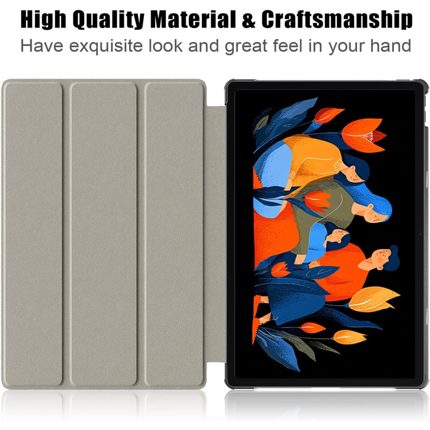 Husa Tableta Slim Trifold Aiyando, compatibil cu Lenovo Idea Tab Plus 12.1 inch, Auto Sleep/Wake, Negru