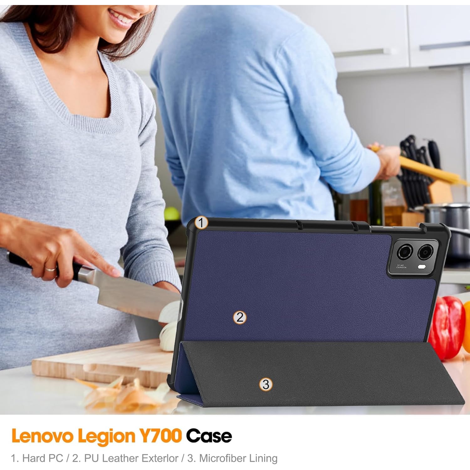 Husa pentru Lenovo Legion Tab Gen 3 2025 8.8 inch tip stand functie sleep/wake-up si inchidere magnetica, protectie 360 - albastru