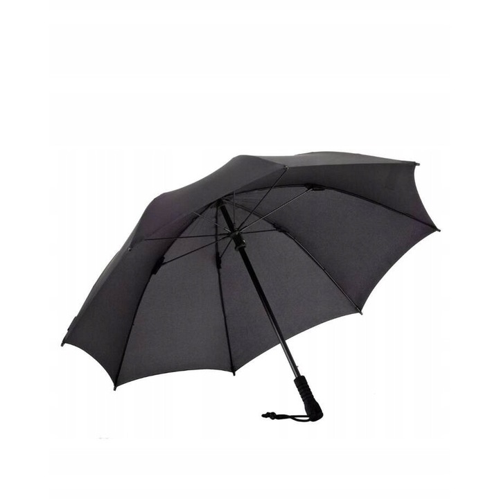 Umbrela turistică pliabilă Euroschirm Swing, rezistentă la vânt, neagră, diametru 97cm, lungime pliata 66cm