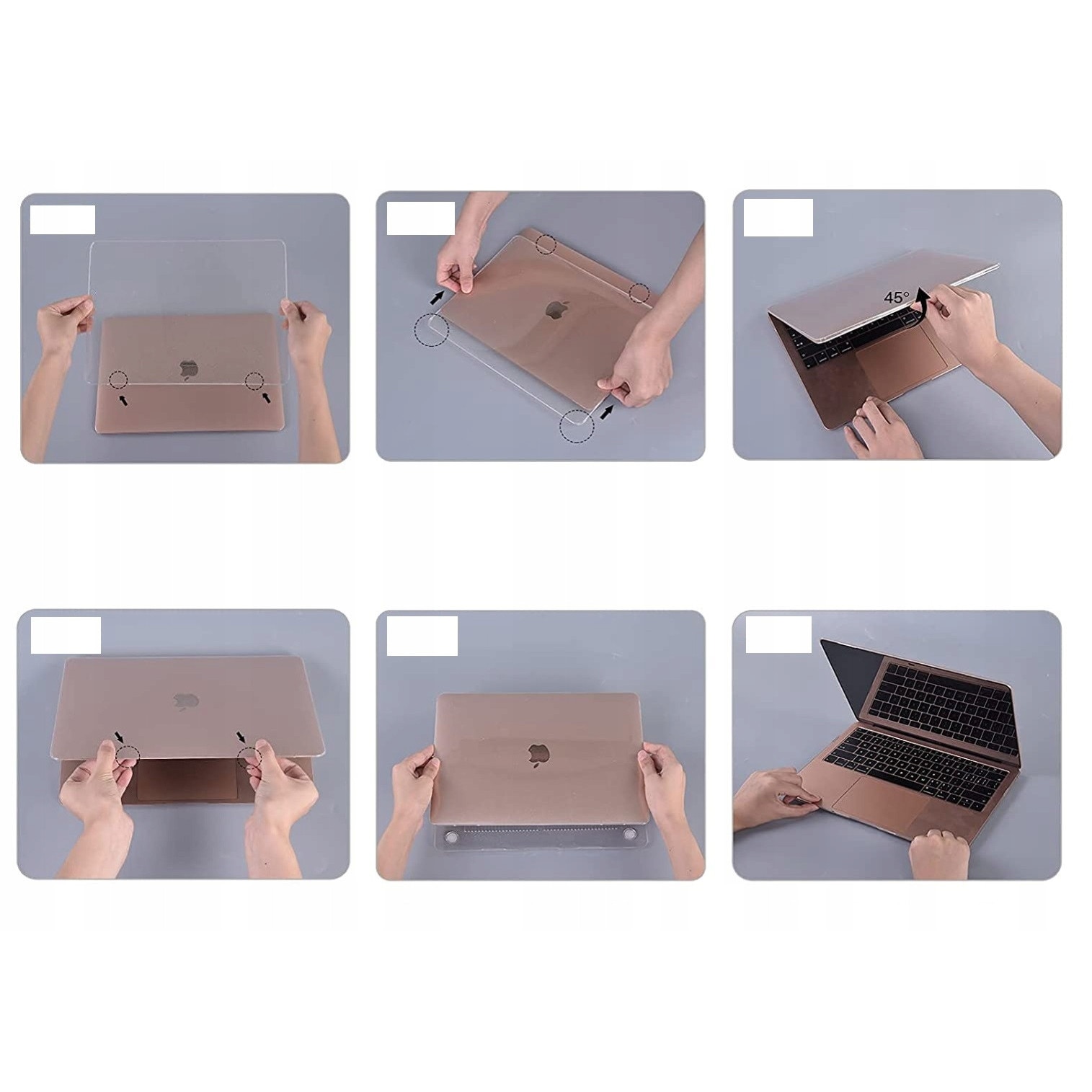 Etui laptop EtuiTab pentru MacBook Air 13", roz, din policarbonat transparent, protectie subtire