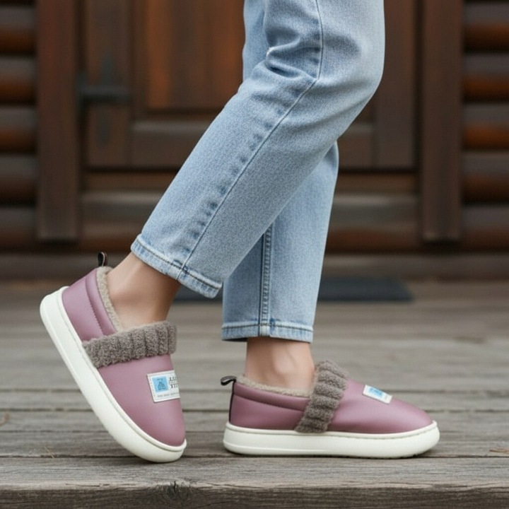 Пухкави домашни чехли L611mov 122399, Лилав, 38-39