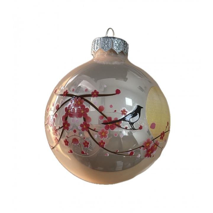 Glob Craciun Cioară coreeană glob de sticlă de 8 cm