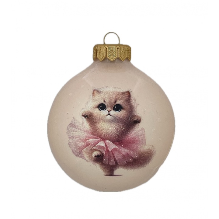 Balerină Cica glob de sticlă 8 cm