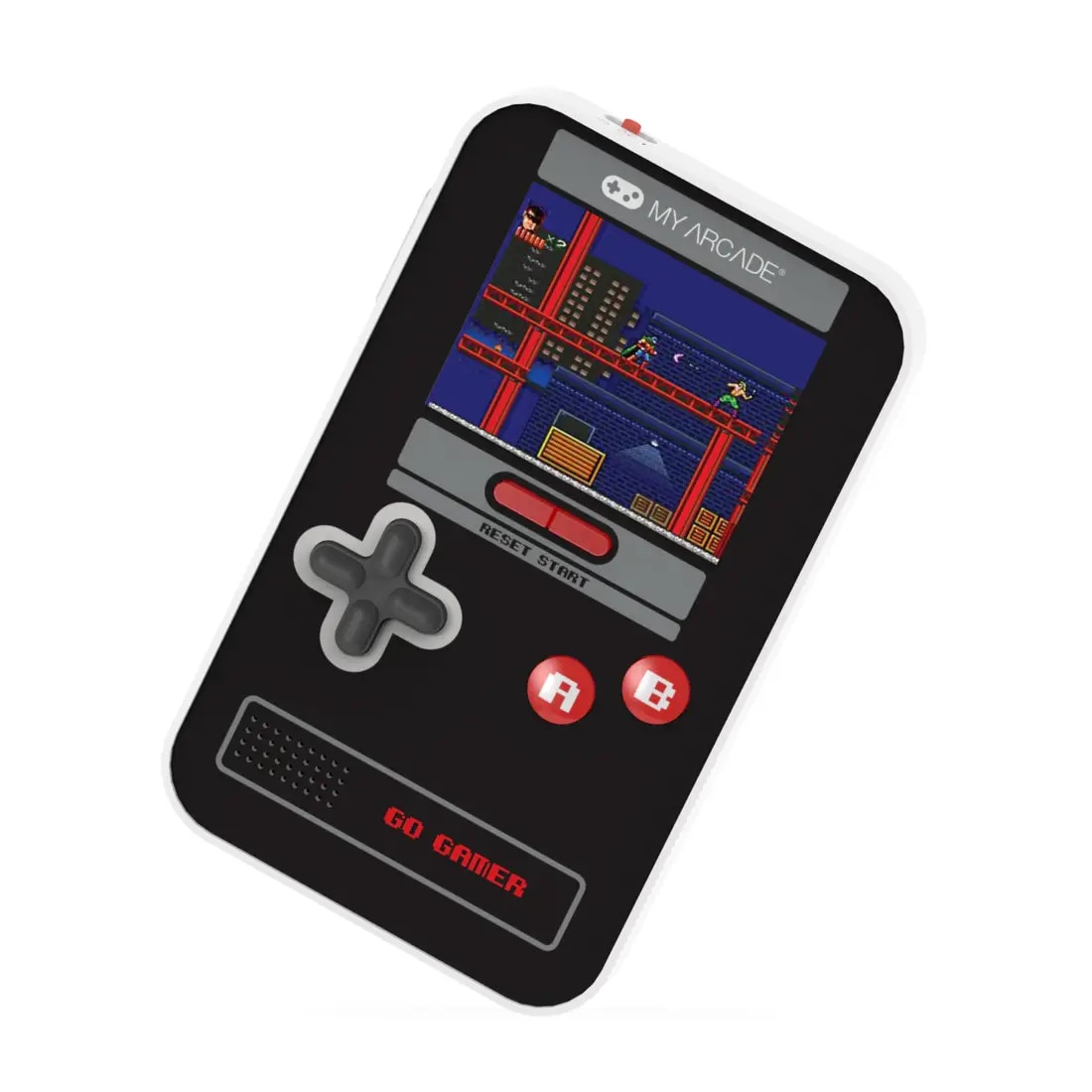 Mini consola de buzunar MyArcade, Tetris Go Gamer, 300 jocuri bonus, dexteritate si puzzle, design retro ergonomic, comenzi arcade, ecran LED color, compacta, portabila, control volum, difuzor extern, Jack 3.5 mm, ideala cadou, alimentare cu baterii/cablu