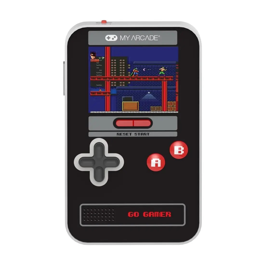 Mini consola de buzunar MyArcade, Tetris Go Gamer, 300 jocuri bonus, dexteritate si puzzle, design retro ergonomic, comenzi arcade, ecran LED color, compacta, portabila, control volum, difuzor extern, Jack 3.5 mm, ideala cadou, alimentare cu baterii/cablu