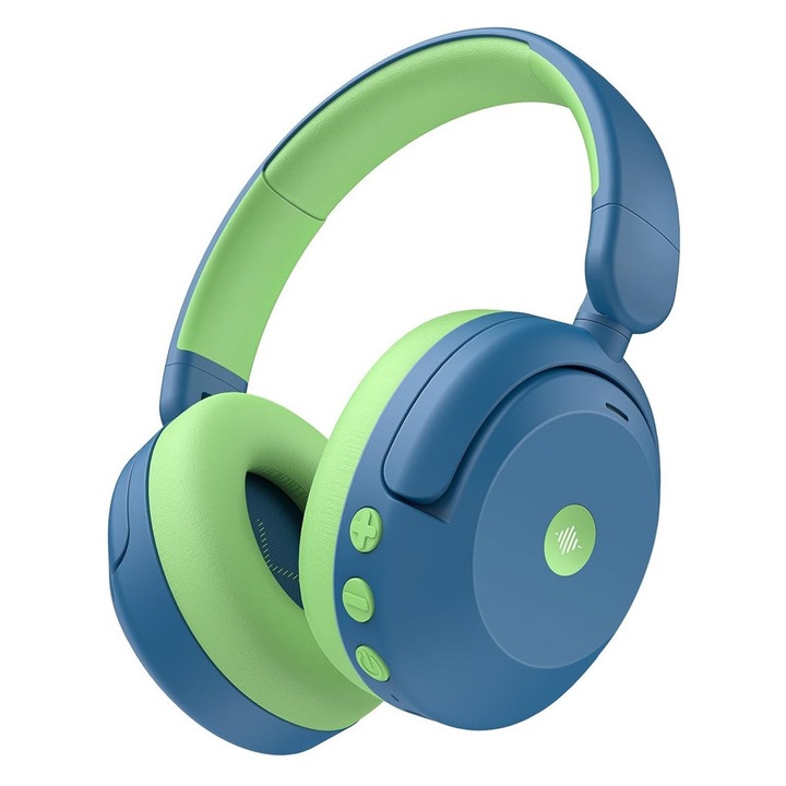 Casti iClever BTH20, Anulare Activa Zgomot, Redare 60 Ore, Incarcare Rapida Tip C, Volum 80dBA, Bluetooth 5.4, Wireless, Culoare Albastru
