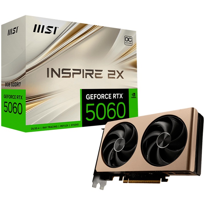 Видео карта MSI NVIDIA GeForce RTX 5060 8G INSPIRE 2X OC RTX_5060_8G_INSPIRE_2X_OC