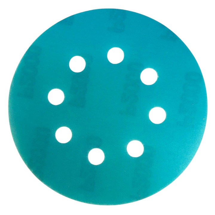 Set 10 Discuri abrazive impermeabile, EURO-KUTNO, 125 mm, P1500, Fixare velcro, Turcoaz