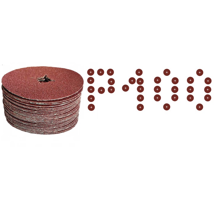 Disc fibros 125 mm Disc fibros P100 pentru polizor, set 25 bucati