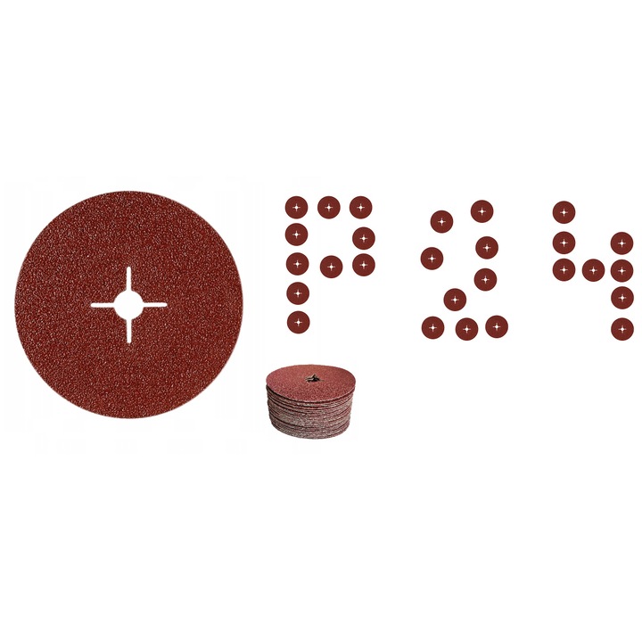 Disc fibros 125 mm Disc fibros pentru slefuitor Fibra P24, set 10 bucati