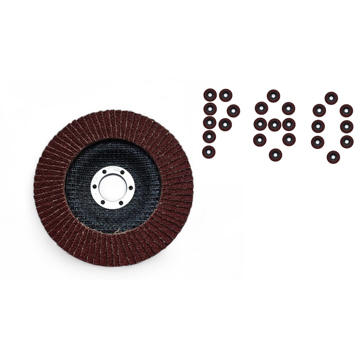 Disc cu lamele de 125 mm pentru slefuirea metalului, lemnului si ruginii, P80, 1 bucata