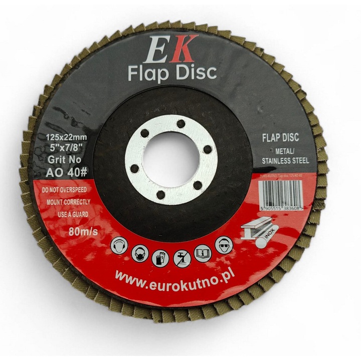 Disc cu lamele EURO-KUTNO, 125 mm, P40, pentru slefuirea metalului, lemnului si indepartarea ruginii