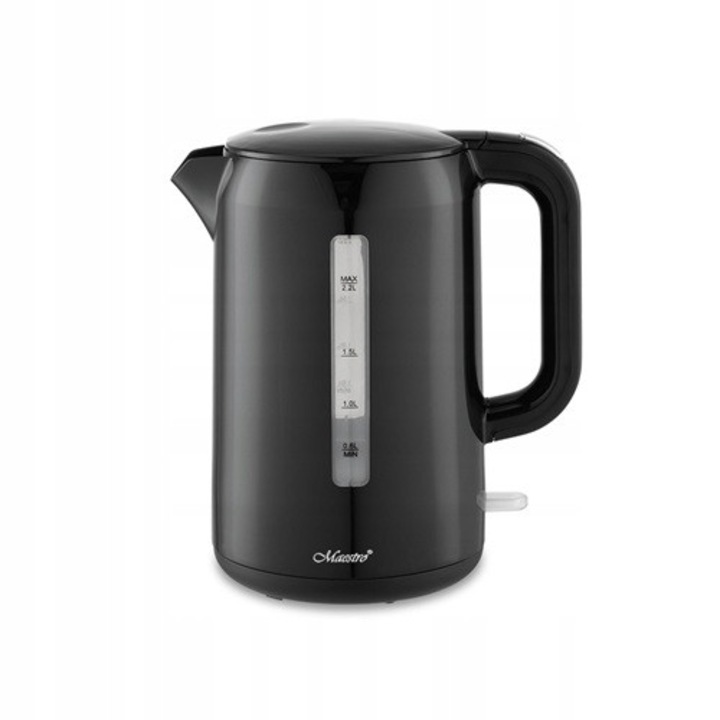 Maestro elektromos vízforraló, 2.2L, 2200W, fekete, műanyag
