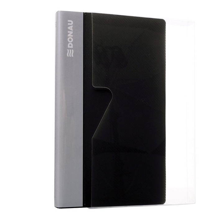 Clasor pentru carti de vizita Donau, 120 carti vizita, negru