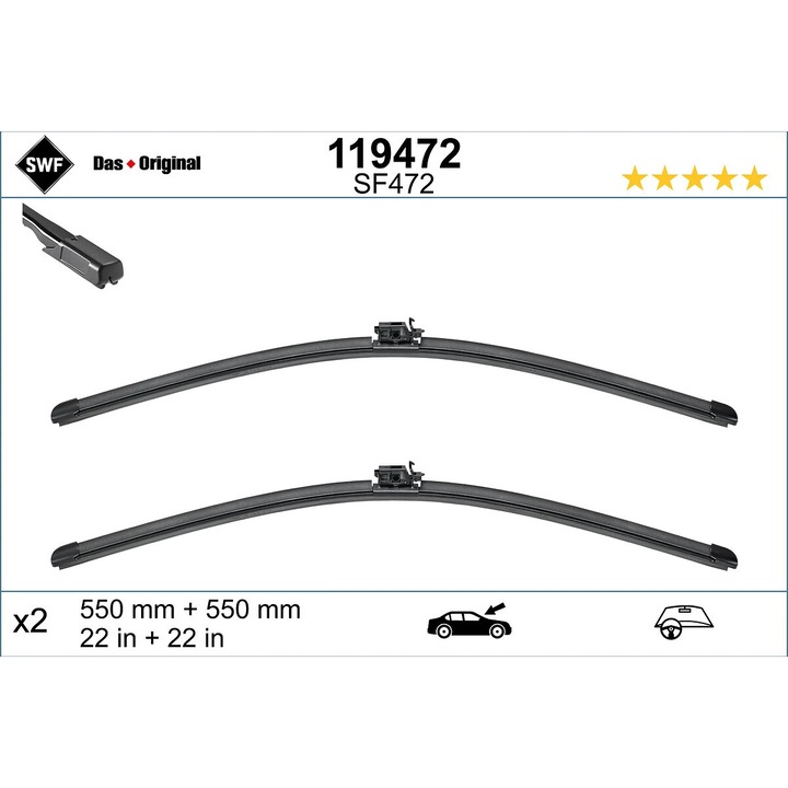 Lamela Ablaktörlő Lapát Első 119472 Mercedes-Benz C-osztály/C-osztály T-modell/Eqc/Glc