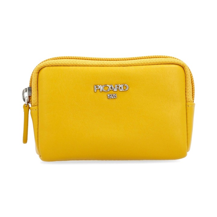 Port chei, Picard, din piele naturala, seria Bingo, Galben