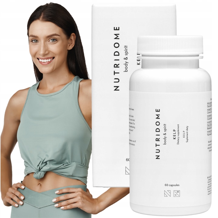 Supliment Alimentar, Nutridome, Kelp Fucus Vesiculosus, Cu Iod Natural Pentru Tiroida, Metabolism si Digestie, Extract Concentrat Din Alge Brune Nord-Atlantice, 60 Capsule