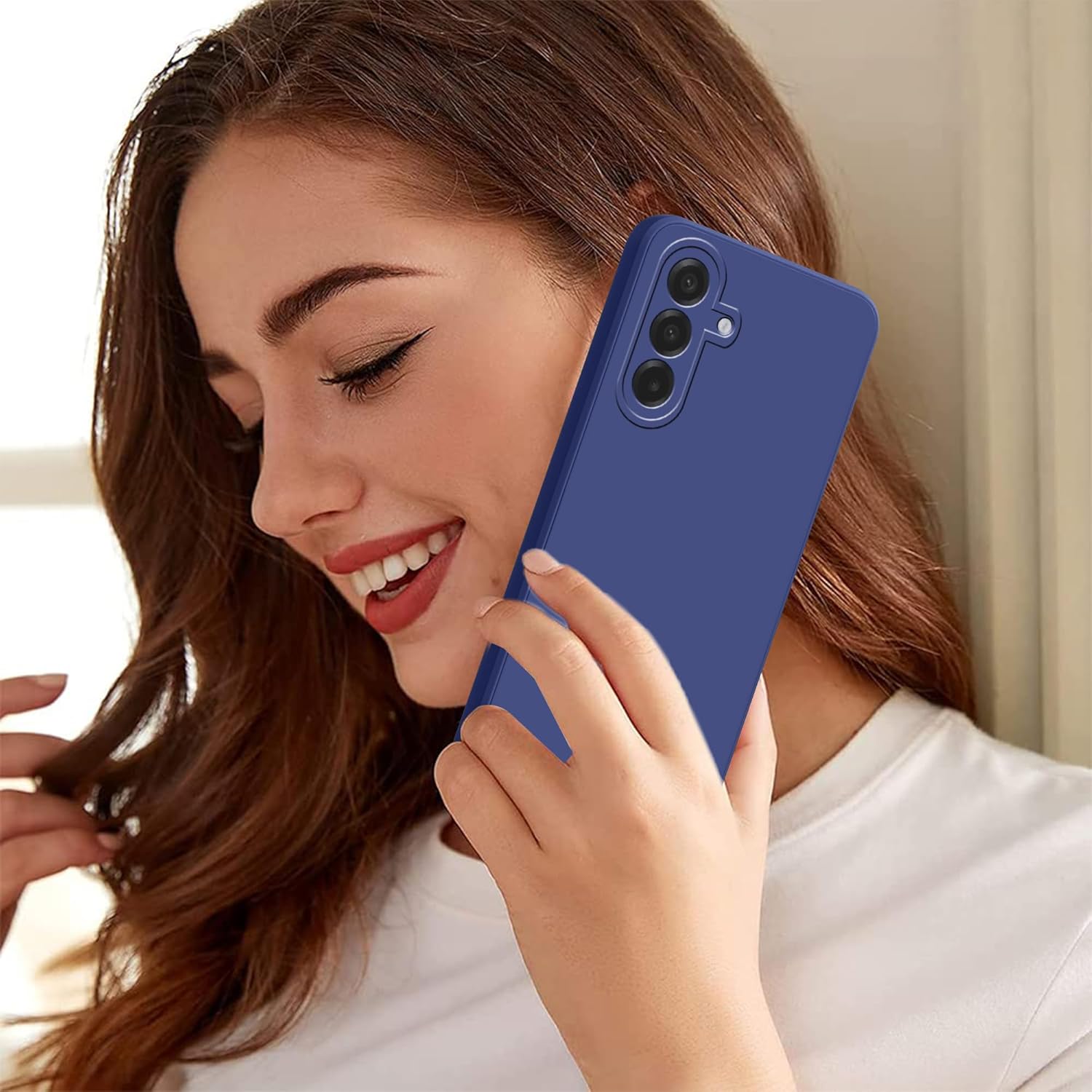 Husa pentru Samsung Galaxy A17, Silicon Albastru Inchis, BzStore